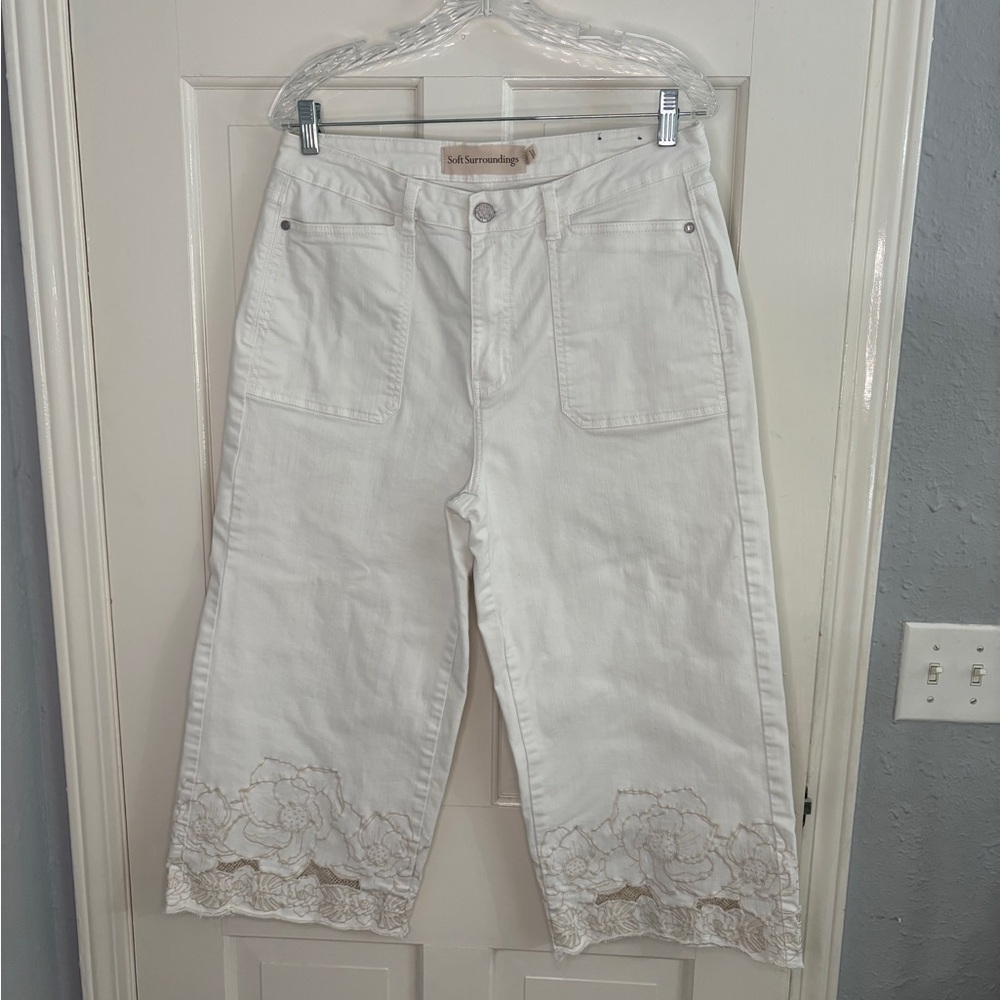 Soft Surroundings White Cropped Denim Sz. 12